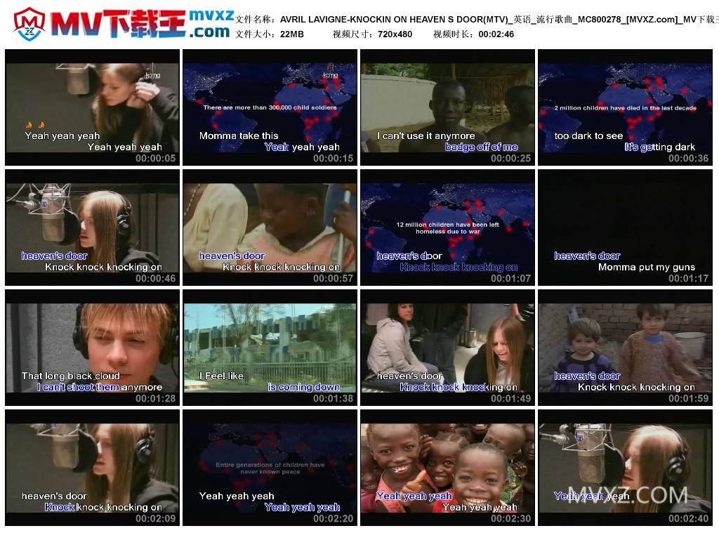 AVRIL LAVIGNE-KNOCKIN ON HEAVEN S DOOR(MTV)_英语_流行歌曲_MC800278